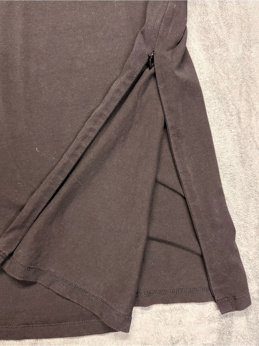 Eileen Fisher Black Side Hem Zip Boxy Dress - Picture 6 of 6